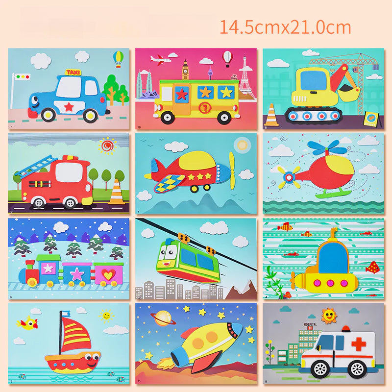 Kit De Manualidades Infantiles Con Pegatinas Educativas