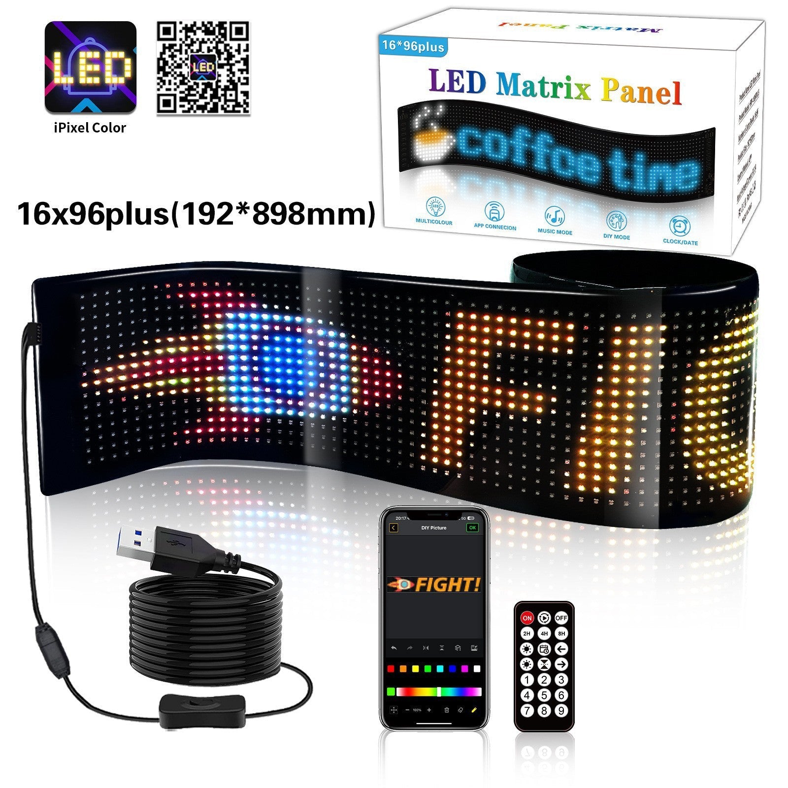 Flexible Bluetooth LED Car Display: Waterproof IP65 Full-Color Smart Vehicle Screen