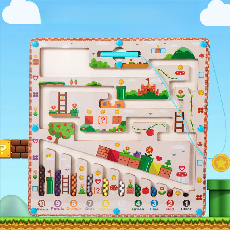 Labertino Magnético para Niños: Juego Educativo de Colores, Números y Letras