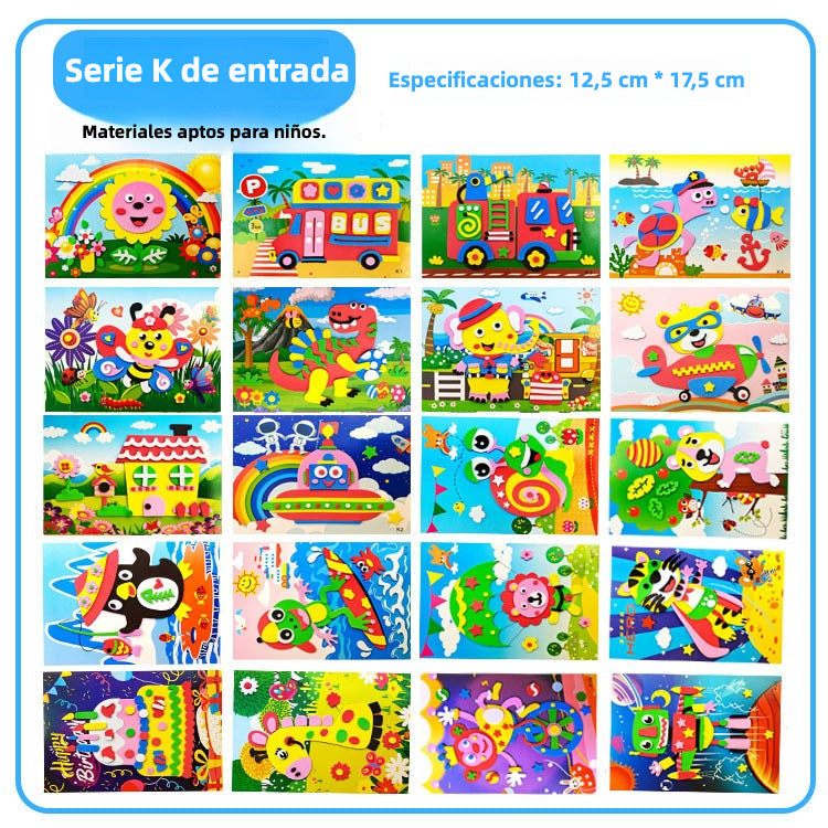 Set de Pegatinas 3D para Niños – Juguetes Educativos y Manualidades en Foam EVA