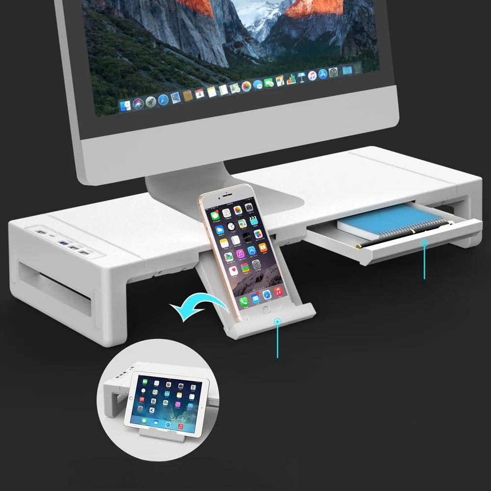 T1 All-in-One Laptop Stand: Multifunctional Monitor, RGB Mouse Pad