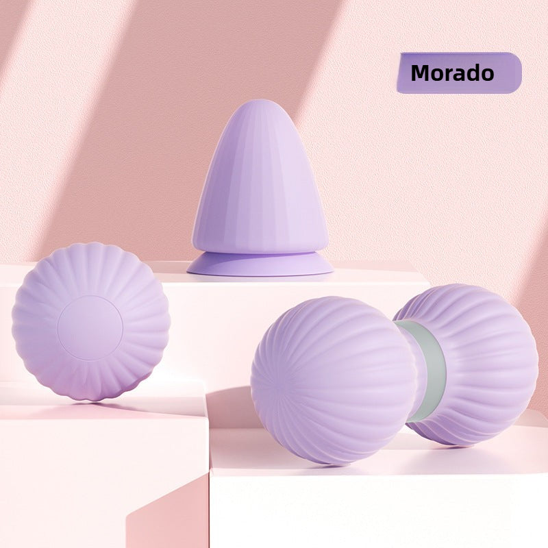 Pelota de Masaje Miofascial con Ventosa: Bola de Silicona tipo Maní para Masaje Muscular, Ejercicio y Alivio de Espalda, Pies y Cintura