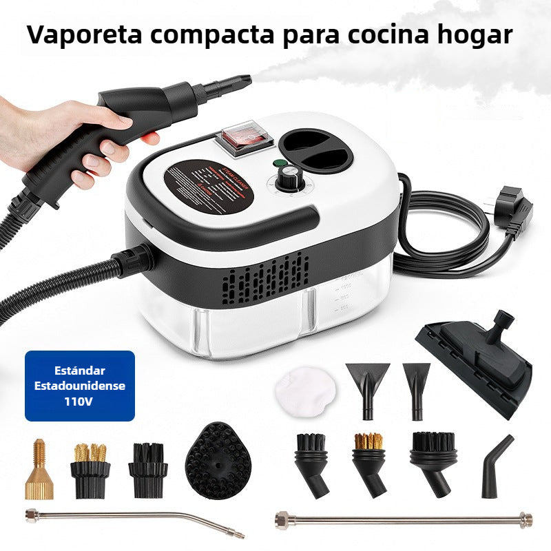 Vaporeta compacta 2500W 110V con 5 niveles de temperatura y accesorios para limpieza profunda de cocina, hogar y superficies difíciles