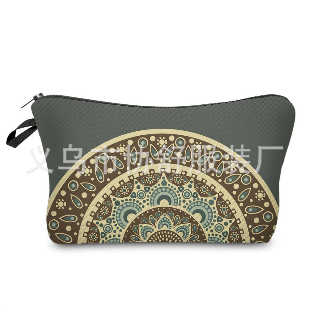 Neceser Mandala 3D: Bolsa de Cosméticos con Estampado Bohemio para Mujer