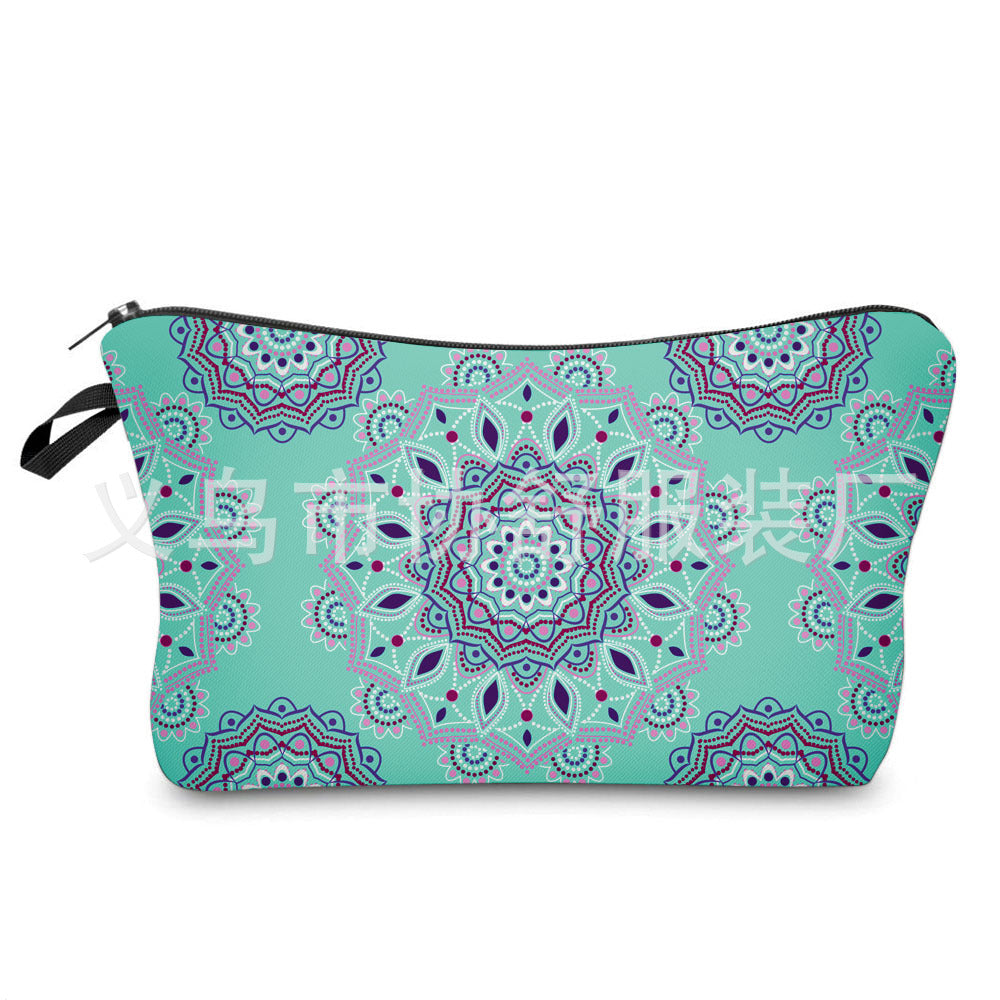 Neceser Mandala 3D: Bolsa de Cosméticos con Estampado Bohemio para Mujer