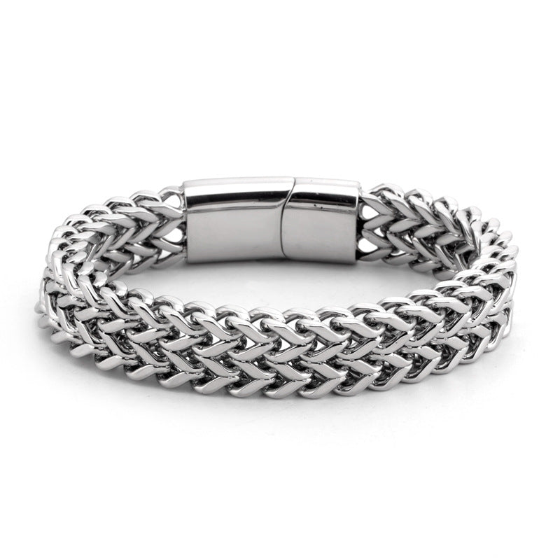 Pulsera para Hombre de Acero Inoxidable – Diseño Trenzado Industrial