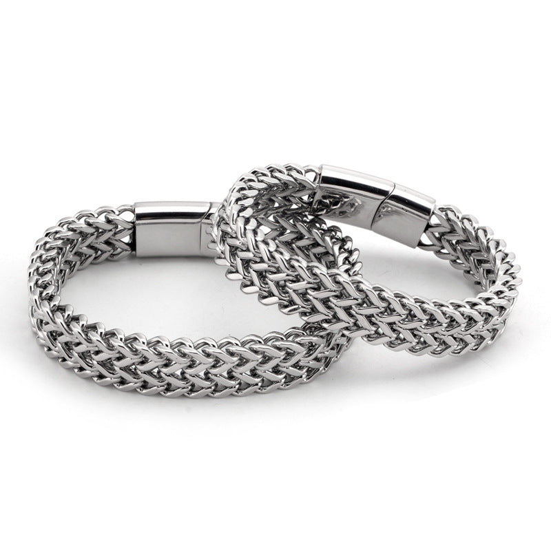 Pulsera para Hombre de Acero Inoxidable – Diseño Trenzado Industrial