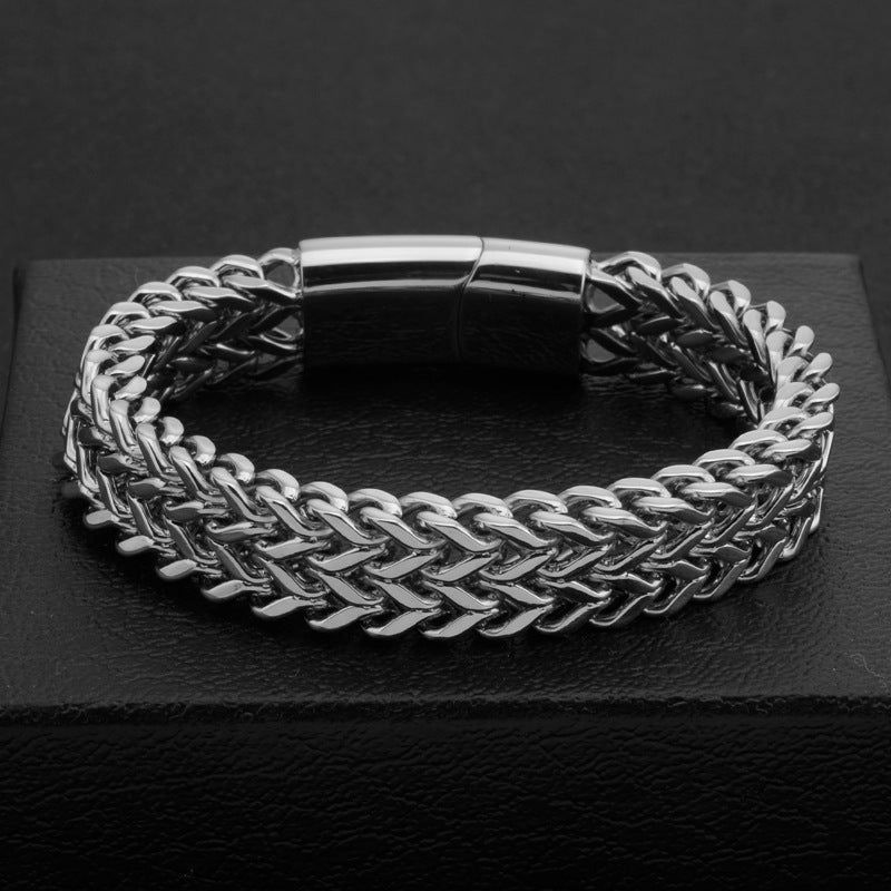 Pulsera para Hombre de Acero Inoxidable – Diseño Trenzado Industrial