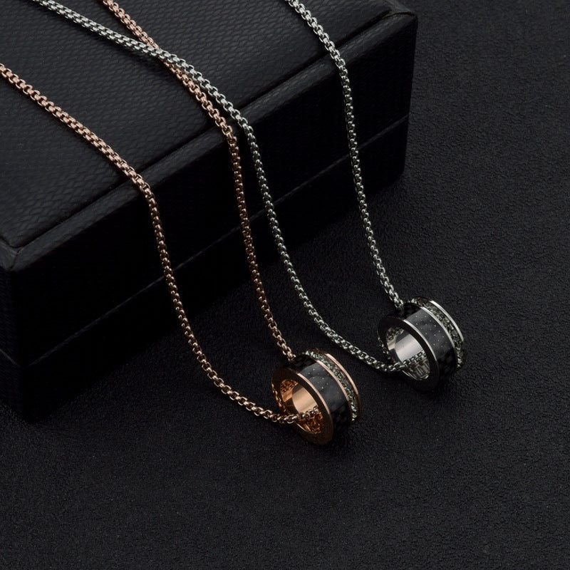 Collar de Cadena en Acero Inoxidable para Hombre con Anillo Grueso – Estilo Motociclista