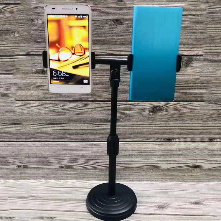 Soporte para Doble Teléfono con Base Ponderada: Ajustable y Extensible para Transmisiones en Vivo, Videollamadas y Grabaciones