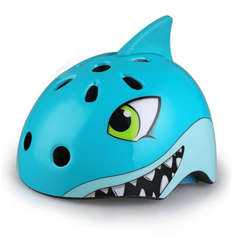 casco infantil para ciclismo y patinaje diseño de Tiburón
