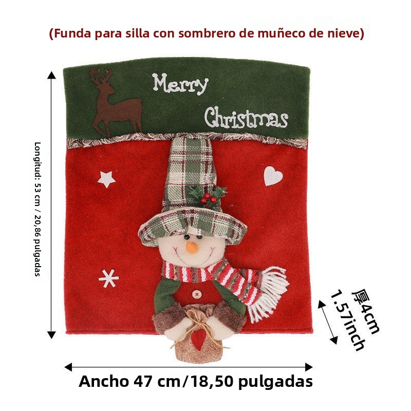 Fundas Navideñas para Sillas | Diseños de Papá Noel, Reno y Muñeco de Nieve
