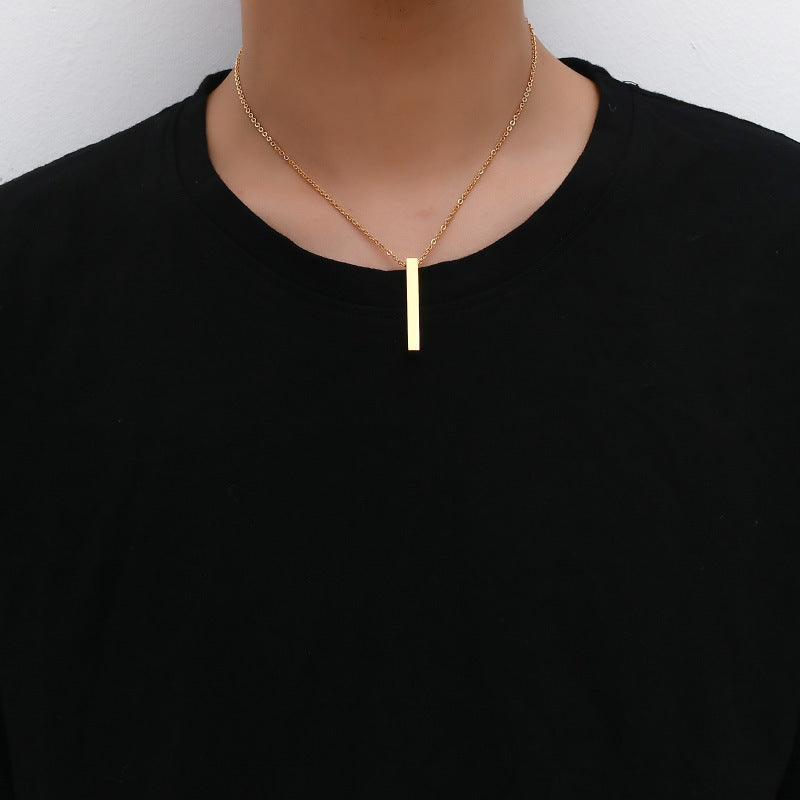 Colgante de Pareja Grabable en Acero Inoxidable – Rectángulo Minimalista