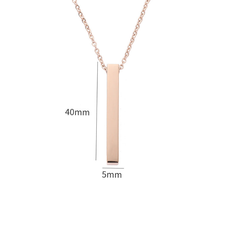 Colgante de Pareja Grabable en Acero Inoxidable – Rectángulo Minimalista