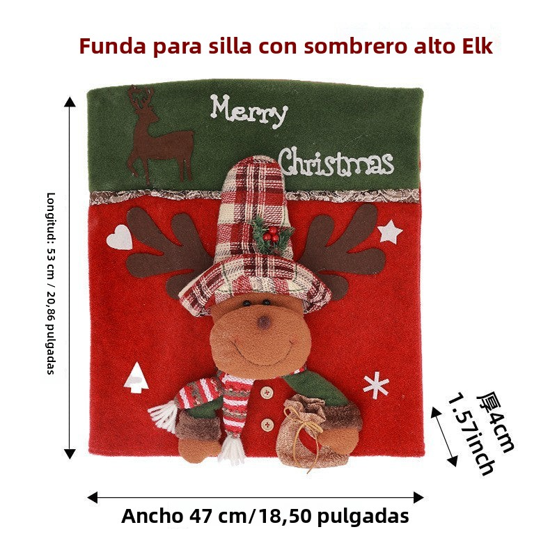 Fundas Navideñas para Sillas | Diseños de Papá Noel, Reno y Muñeco de Nieve