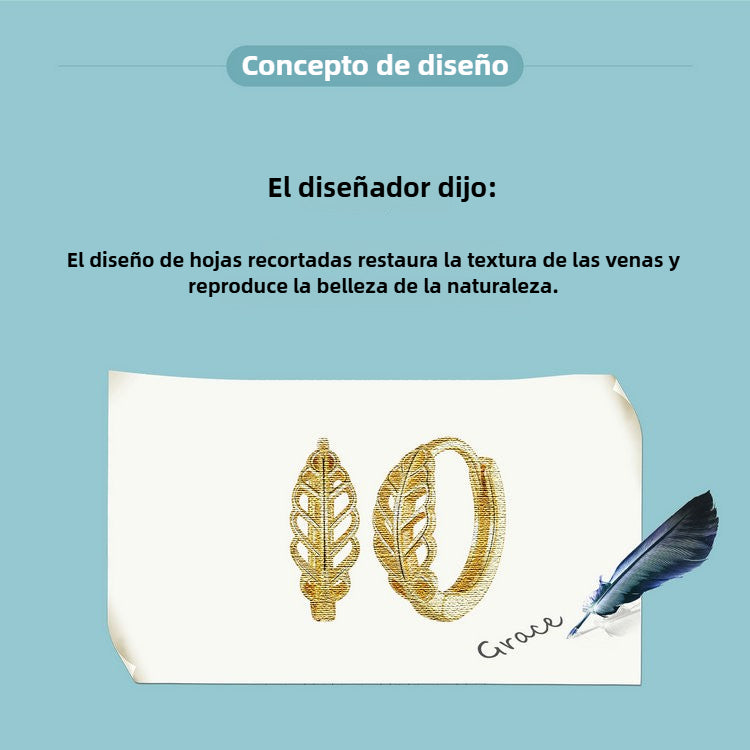 Aretes aro Hoja Calada en Plata – estilo Bohemio