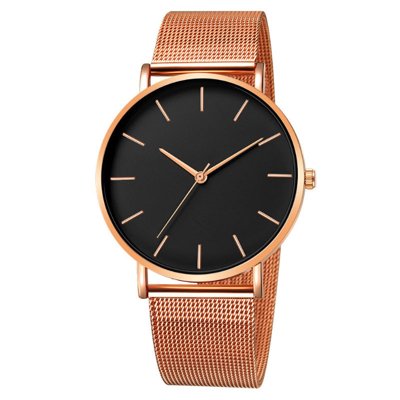 Minimalist Elegant Men's Watch with Steel Strap: Quartz Wristwatch