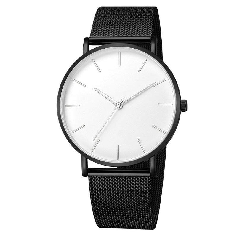 Minimalist Elegant Men's Watch with Steel Strap: Quartz Wristwatch
