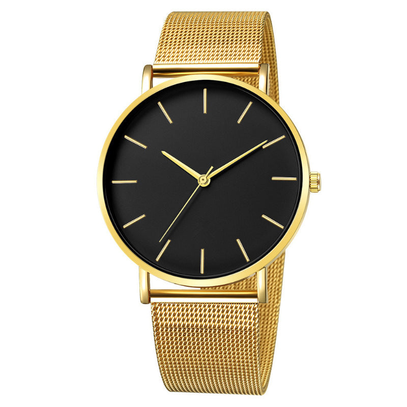 Minimalist Elegant Men's Watch with Steel Strap: Quartz Wristwatch