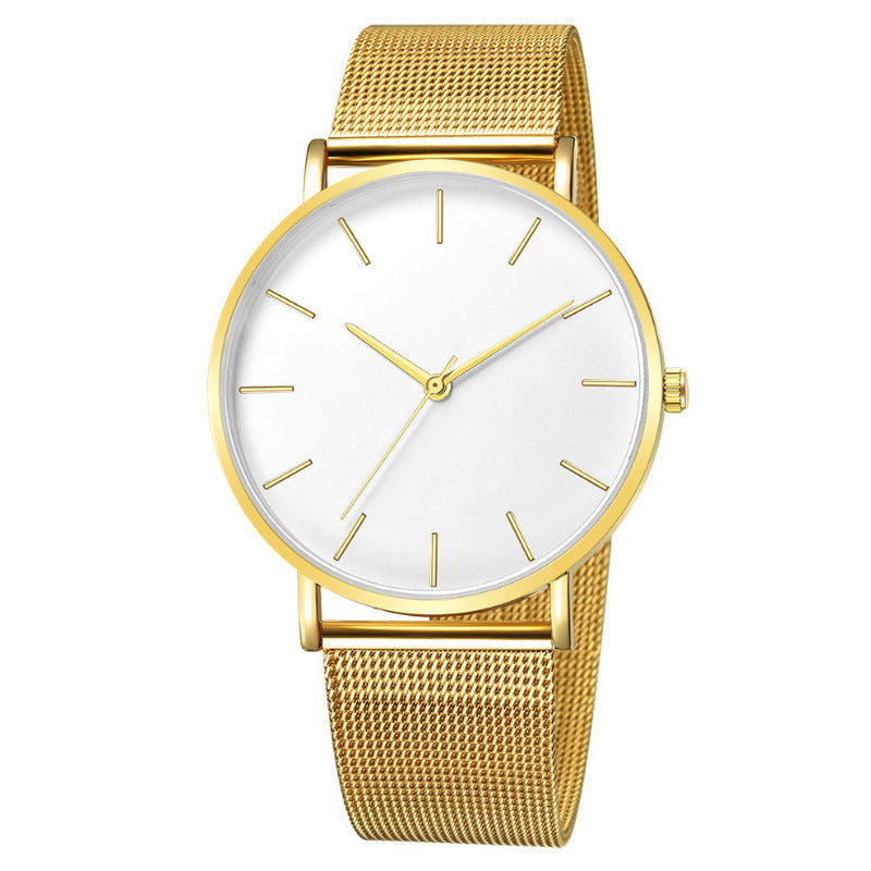 Minimalist Elegant Men's Watch with Steel Strap: Quartz Wristwatch