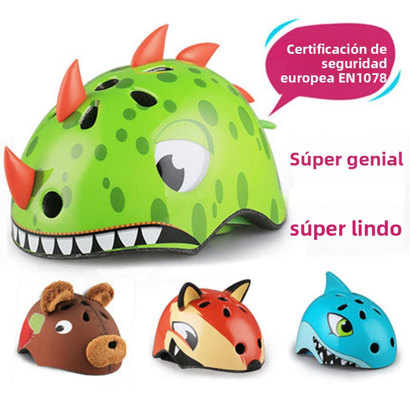 casco infantil para ciclismo y patinaje diseño de animales