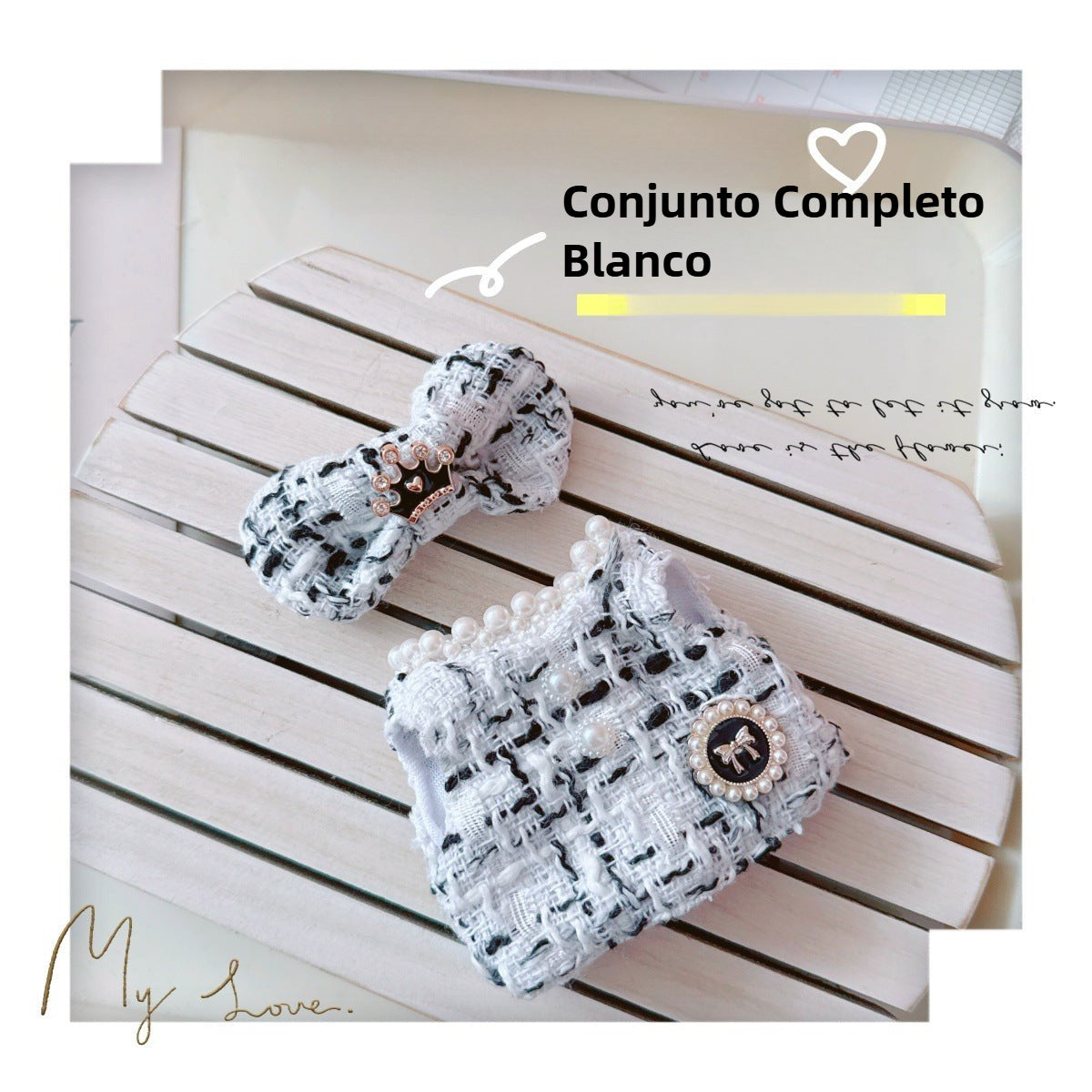 Conjunto de ropa y accesorios estilo Chanel para muñecas Labubu de 17 cm (muñeca no incluida)