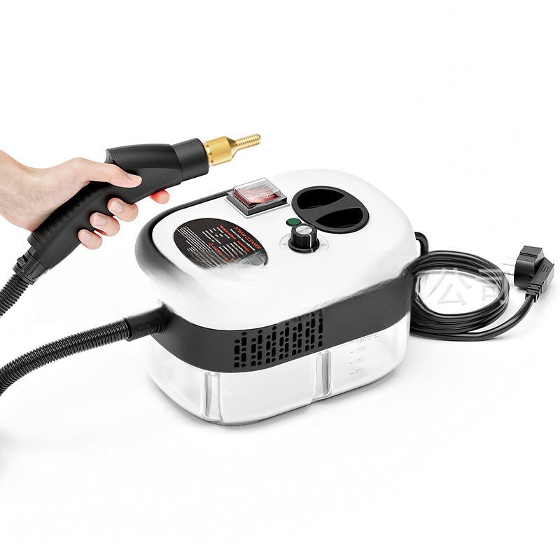Limpiadora a vapor blanca 2500W con diseño portátil y boquilla de alta presión para limpieza profunda en cocina y baño
