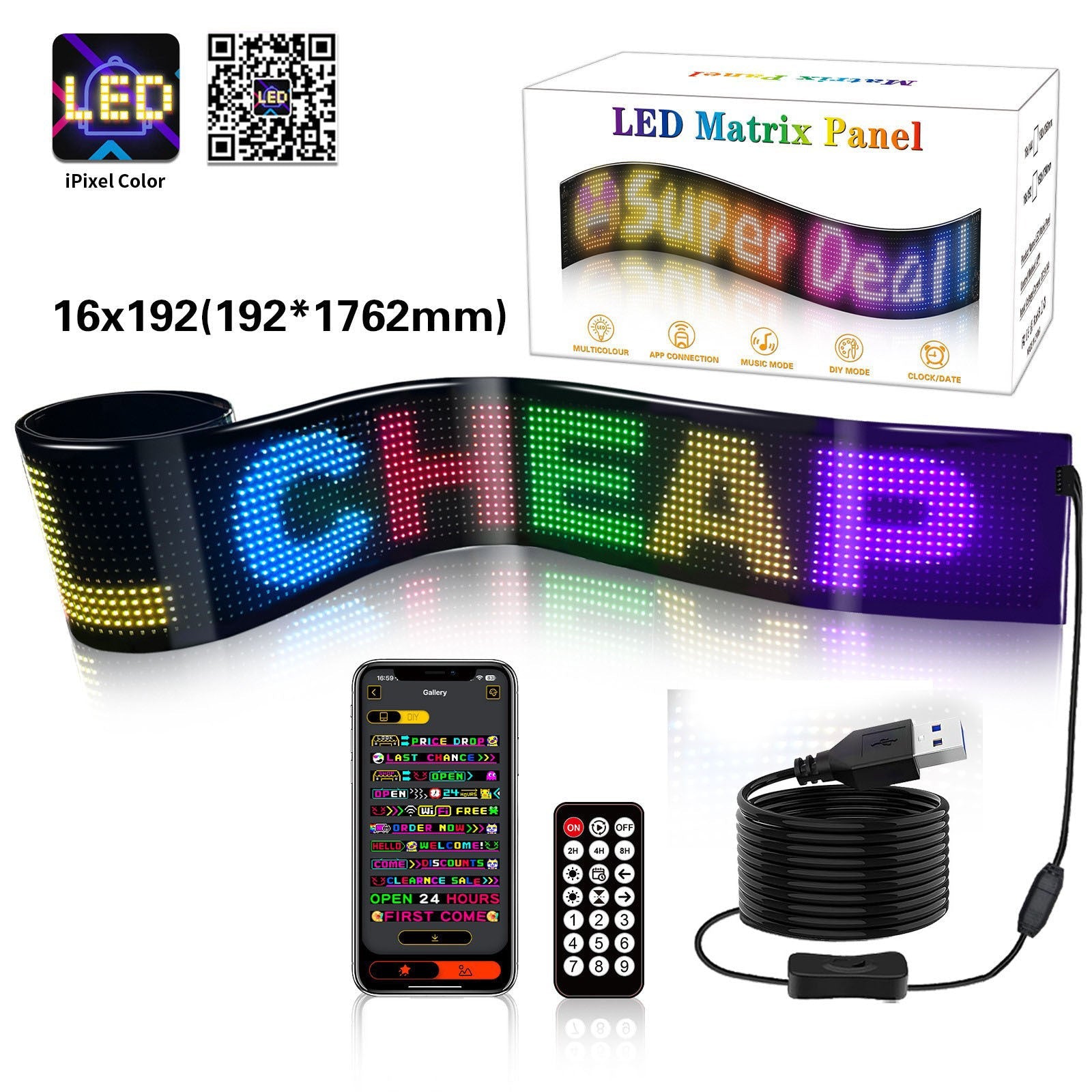 Flexible Bluetooth LED Car Display: Waterproof IP65 Full-Color Smart Vehicle Screen