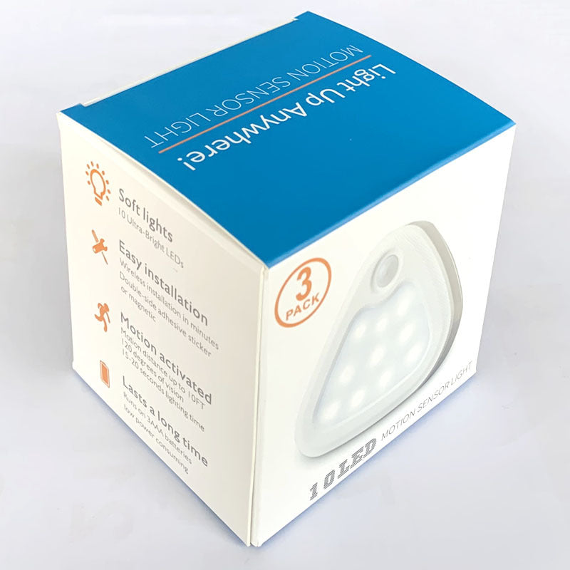 Set de 3 Lámparas LED con Sensor de Movimiento: Luz Magnética Inteligente, Diseño Minimalista para Dormitorio y Armarios