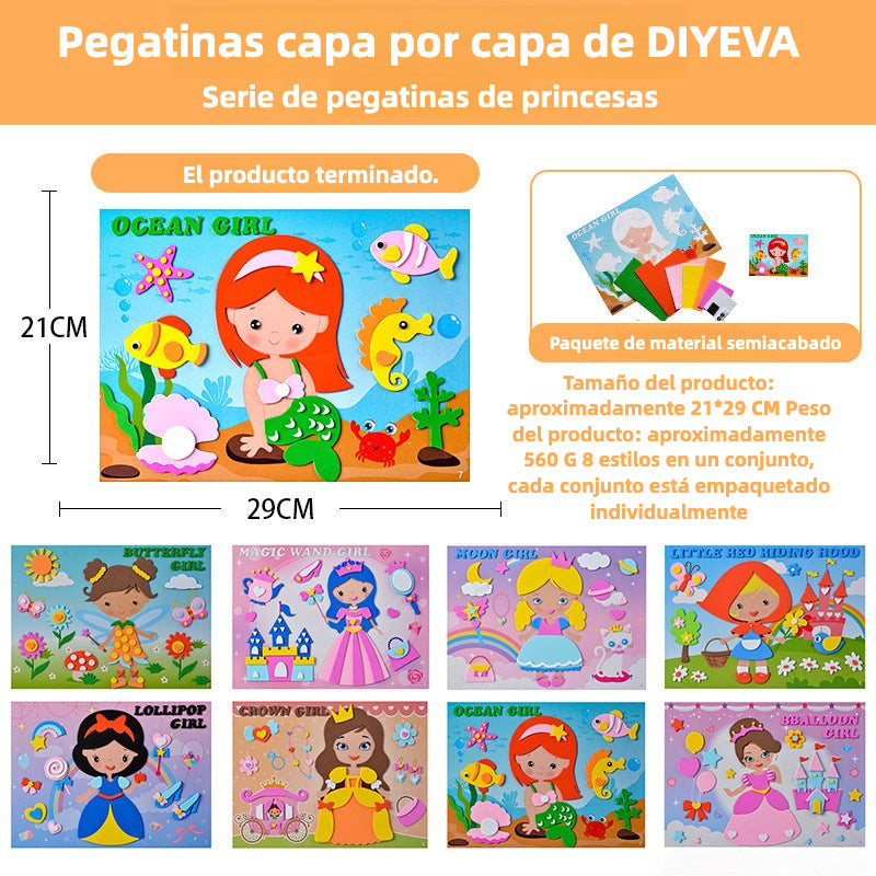 Pegatinas de Princesas para Manualidades Infantiles y Decoración