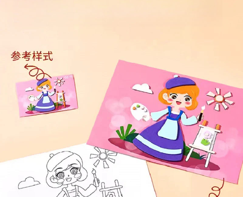 Kit De Manualidades Infantiles Con Pegatinas Educativas