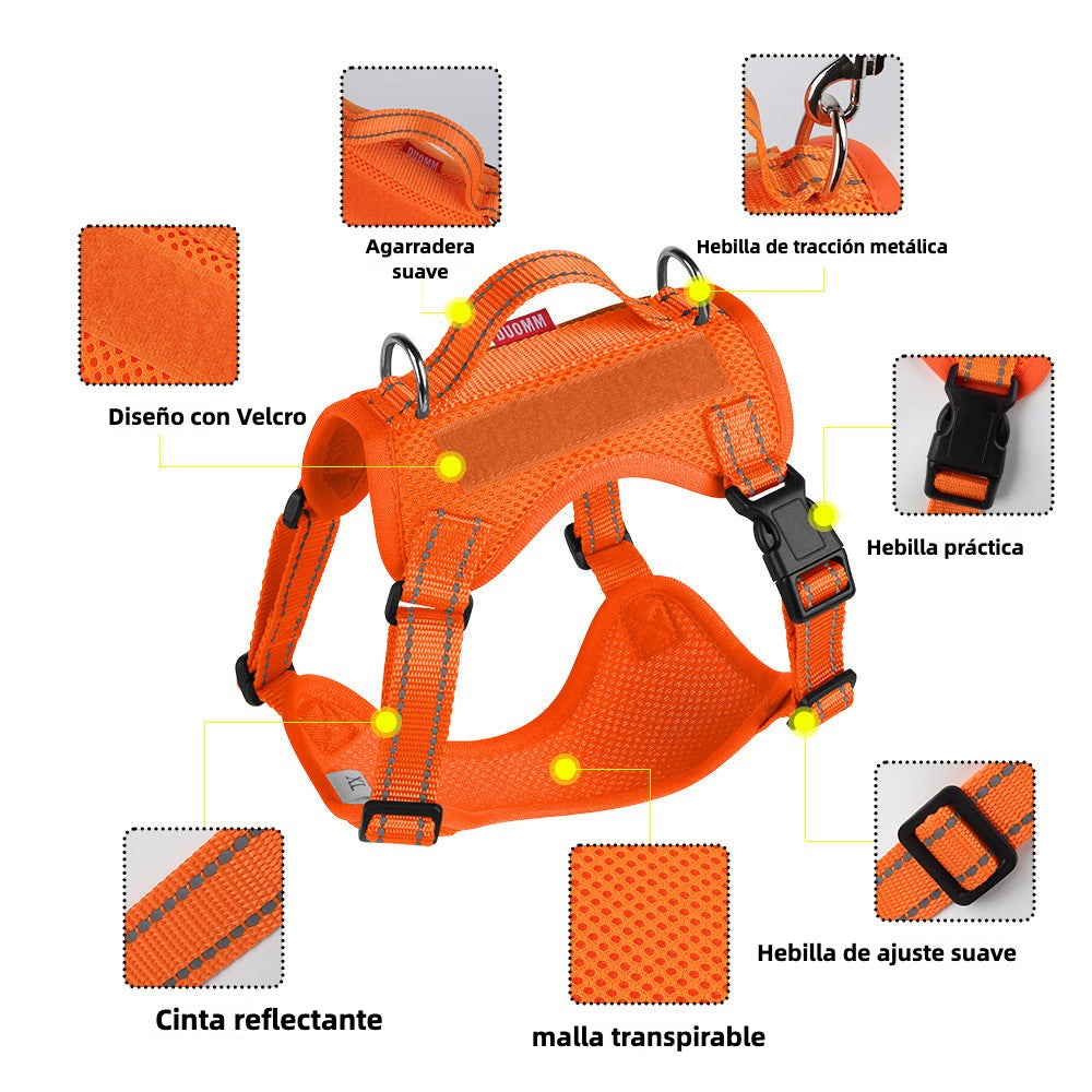 Arnés de seguridad para pasear perros con manija de control