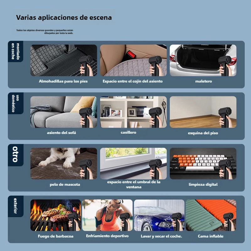 Ventilador Turbo de Alta Velocidad: Turbina Industrial Turbo Fan para Secado, Soplador Profesional de Alta Potencia para Limpieza de Autos