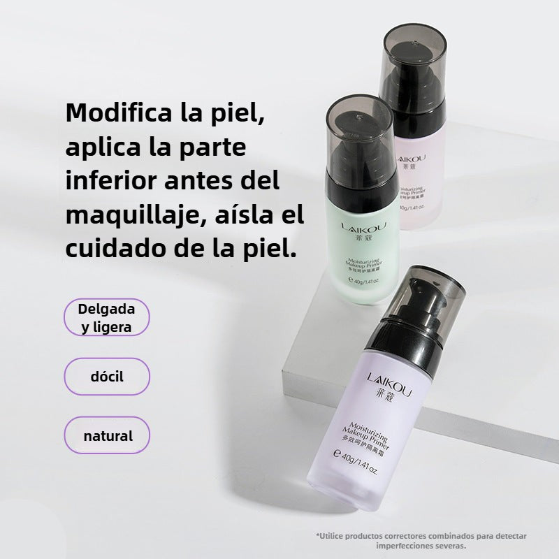 LaiKou Crema de Maquillaje Fijadora Verde y Morada: Base Hidratante Natural para Estudiantes