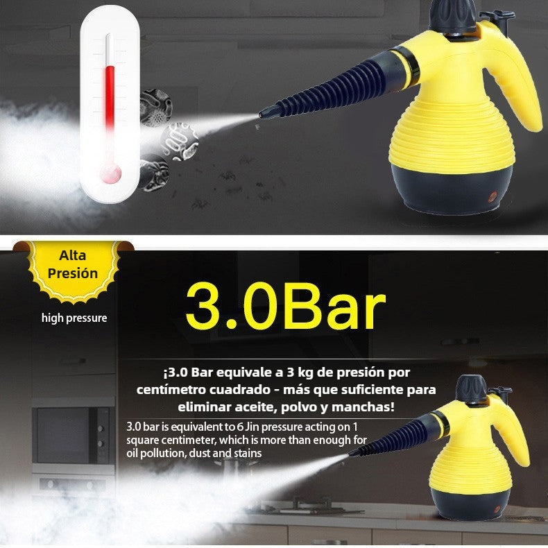 Limpiador a Vapor Manual – Alta Presión para Cocina y Hogar con potencia de 3.0 Bar, elimina grasa, polvo y manchas con vapor caliente.