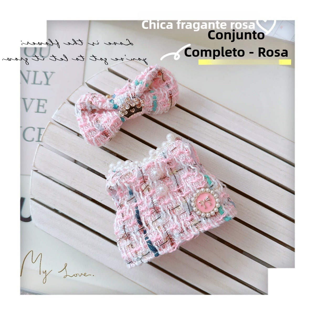 Conjunto de ropa y accesorios estilo Chanel para muñecas Labubu de 17 cm (muñeca no incluida)