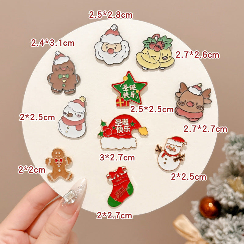 Broche Navideño de Metal: Diseños de Reno, Santa Claus y más para Ropa y Decoración
