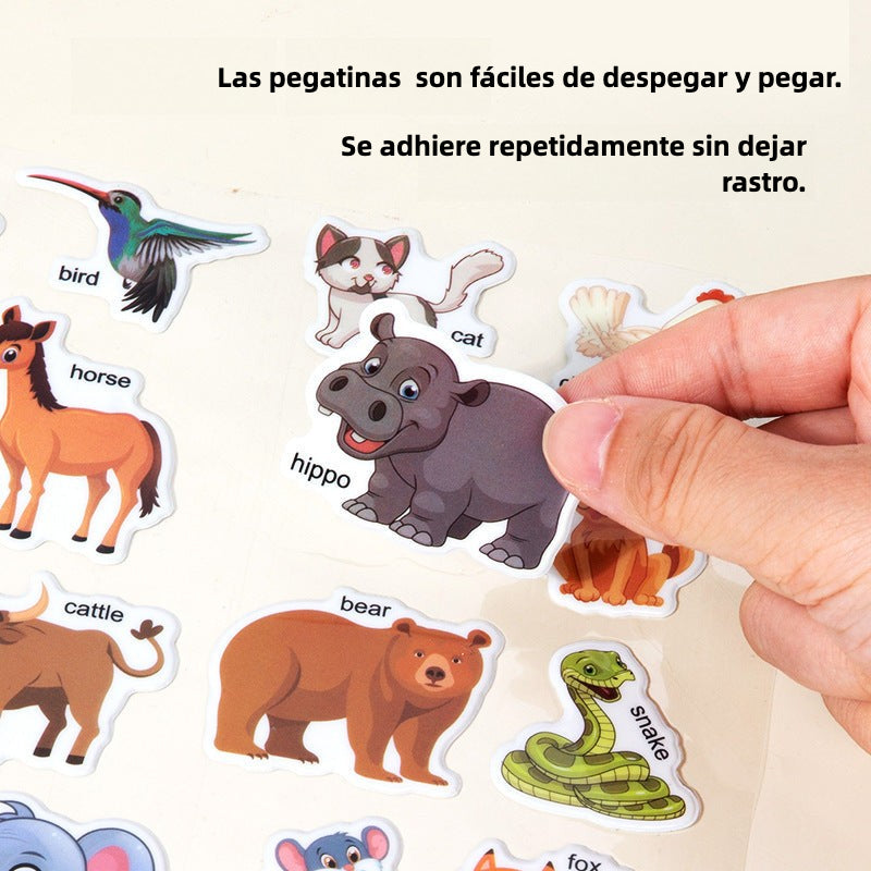 Libro de Actividades con Pegatinas Educativas para Niños