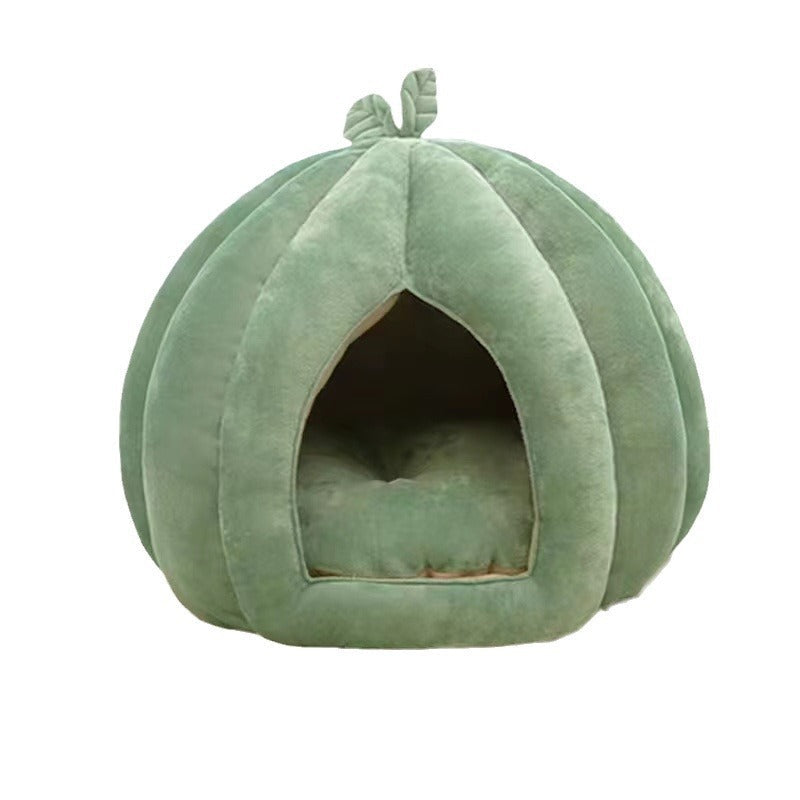Cama para Gatos y Perros con Forma de Calabaza | Acolchada y Lavable