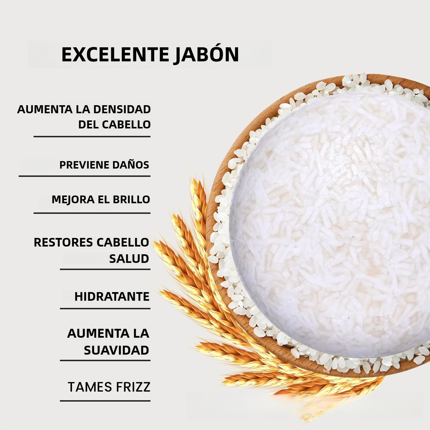 Beneficios del jabón de arroz para cabello negro: hidrata, mejora el brillo, restaura la salud capilar y controla el frizz de forma natural.