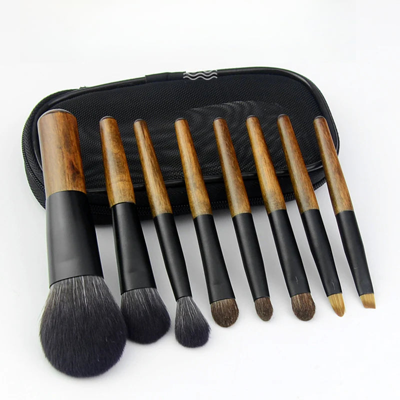 Kit de Mini Brochas de Maquillaje con Pelo Real | Set Completo Profesional