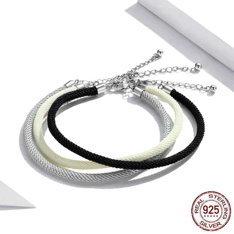 Pulsera Trenzada DIY Ajustable: Cordón de la Suerte Personalizable, Brazalete Tejido Versátil Estilo Casual