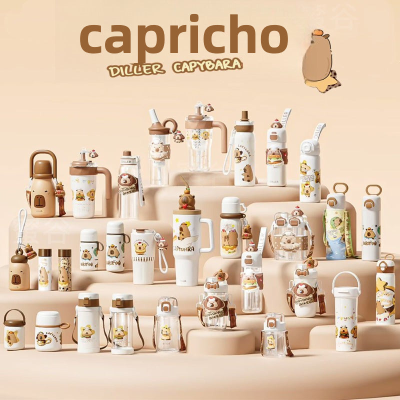 Termo de acero inoxidable con diseño de capibara