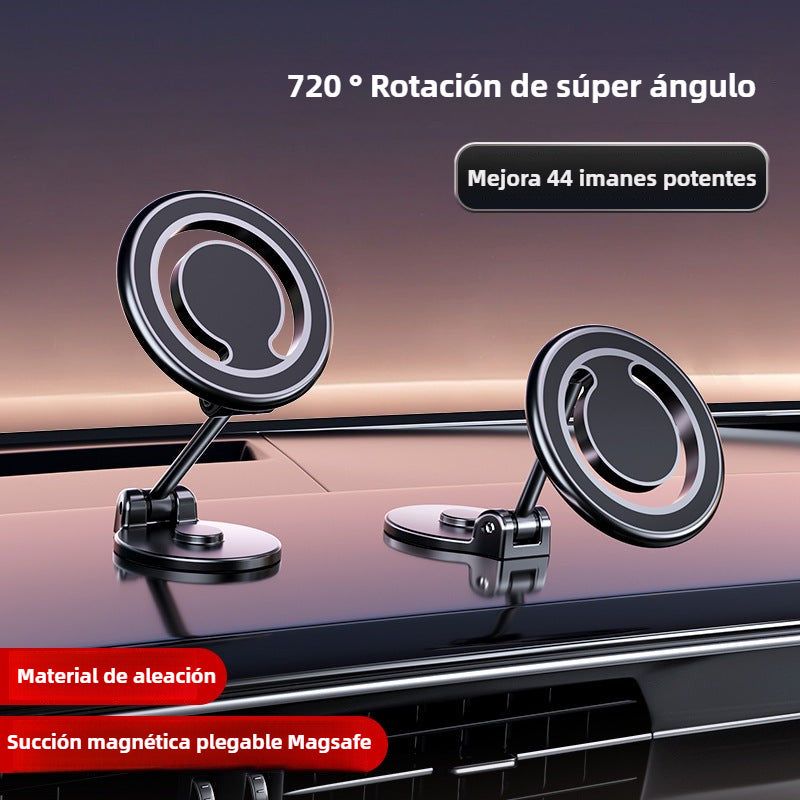 Soporte de Teléfono Magnético MagSafe para Auto: Plegable, Rotación de 360° y Adhesivo para Tablero de Navegación