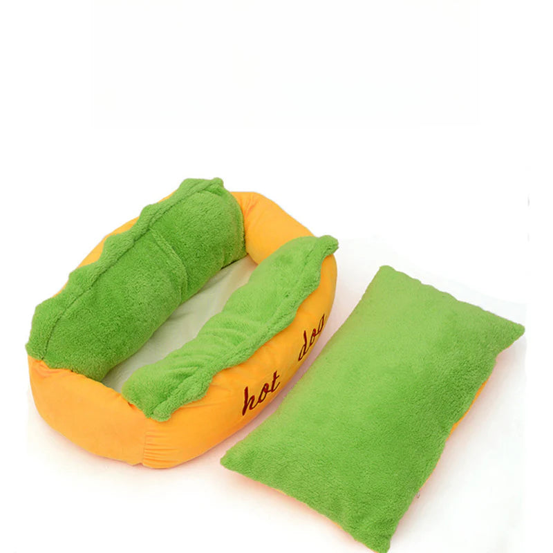Cama divertida para perros pequeños – Diseño de perro caliente para Chihuahua, Pug y más