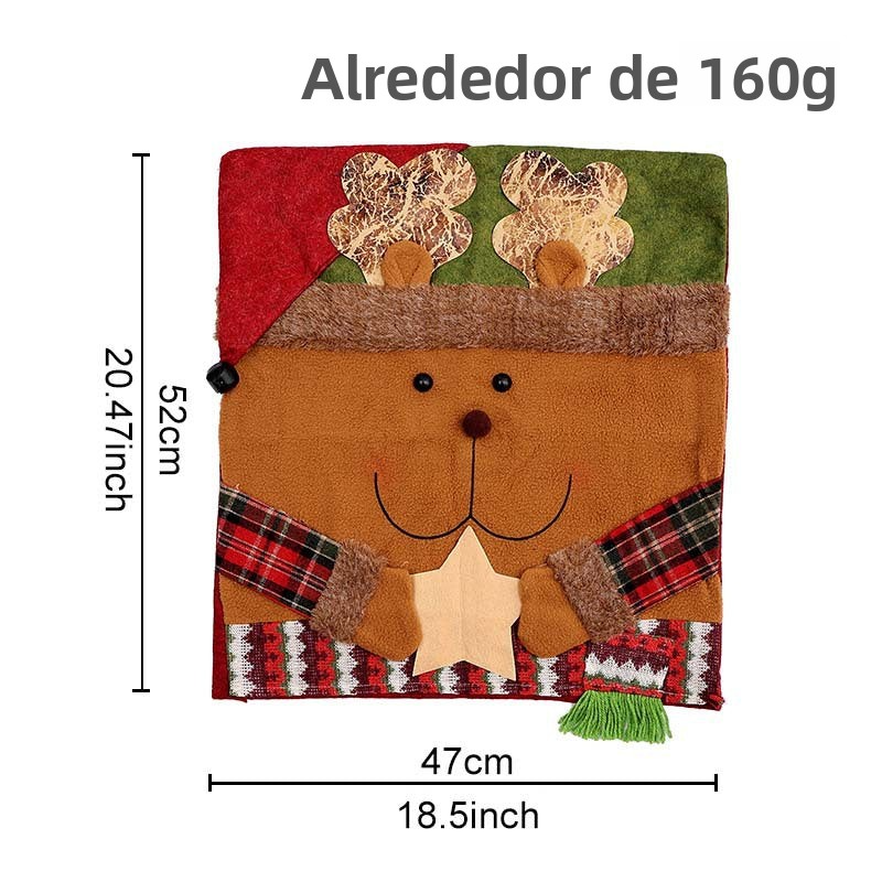 Fundas Navideñas para Sillas | Diseños de Papá Noel, Reno y Muñeco de Nieve