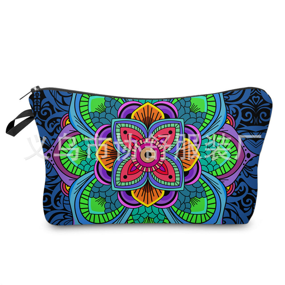 Neceser Mandala 3D: Bolsa de Cosméticos con Estampado Bohemio para Mujer
