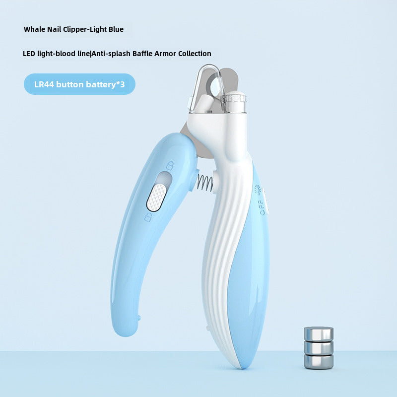 Cortaúñas LED Eléctrico Profesional: Lima de Uñas con Luz para Gatos y Perros, Herramienta 2 en 1