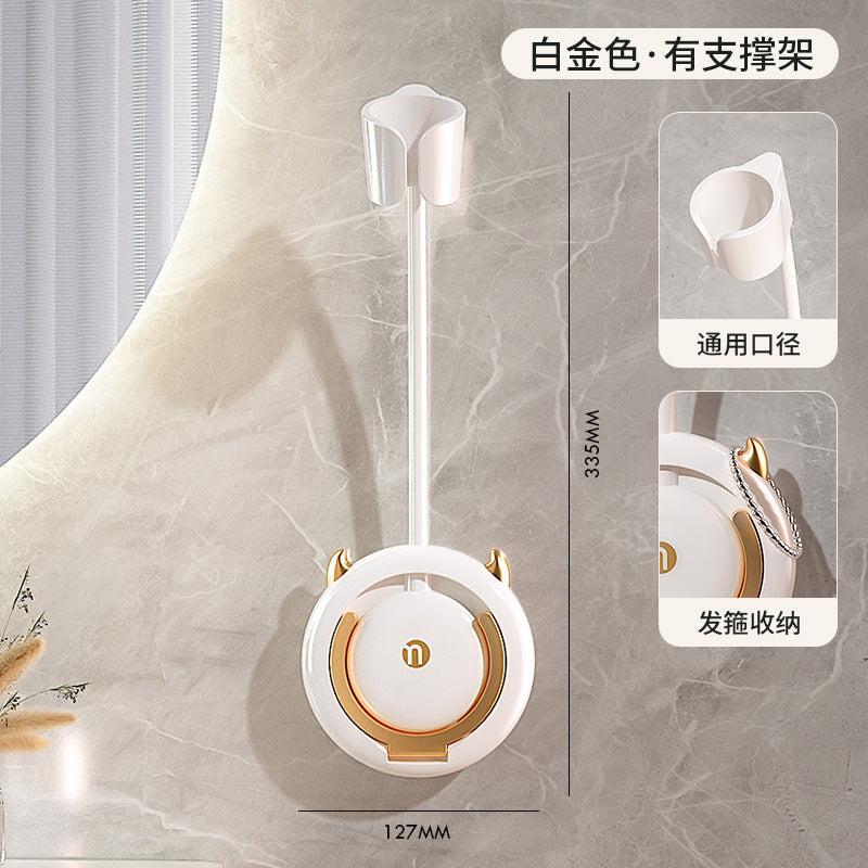 Hands-Free Hair Dryer Holder Wall Mount: No-Drill Bathroom Organizer