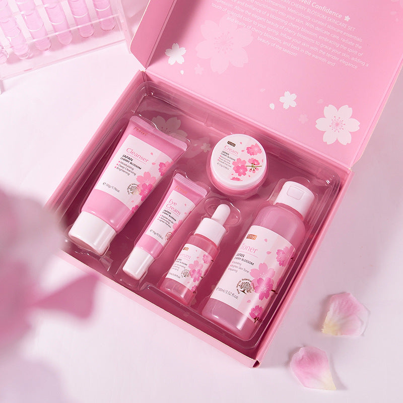 Conjunto de Cuidado Facial Sakura Japonés: 5 Piezas de Productos de Belleza en Stock